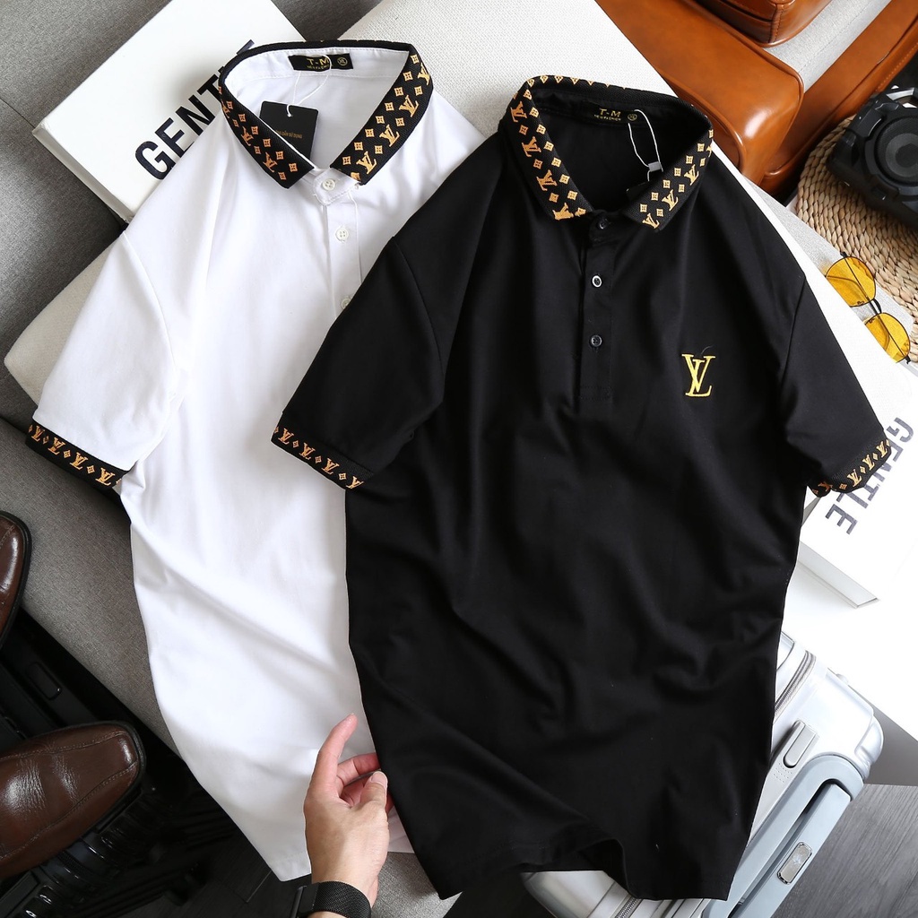 ÁO THUN POLO NAM NỮ CÓ CỔ VẢI COTTON DÀY MỊN 2 MÀU TRẮNG ĐEN CAO CẤP