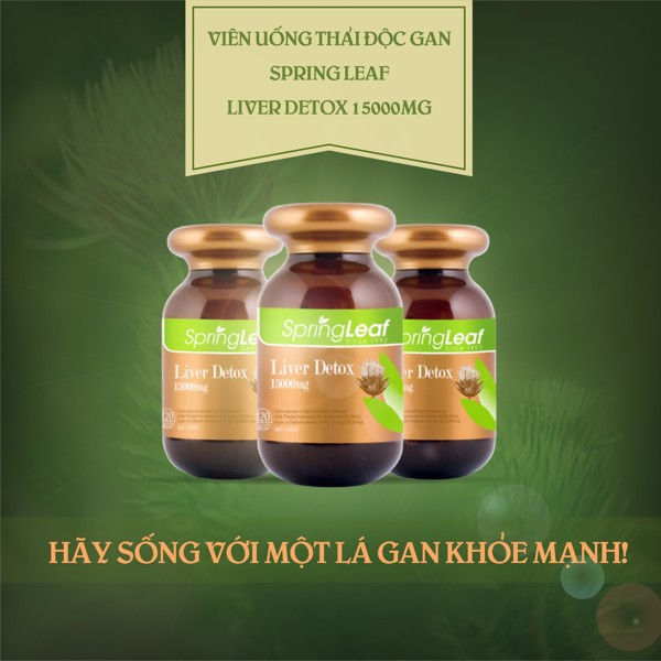 Viên uống SpringLeaf Liver Detox 15000mg – Hỗ trợ giải độc gan (lọ 120 viên)