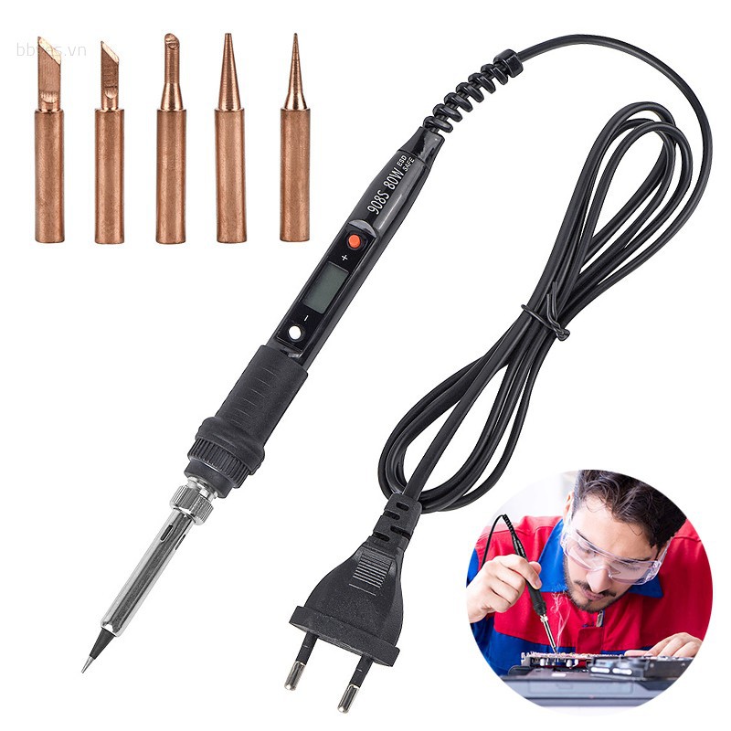 Bộ bàn ủi điện hàn điện có thể điều chỉnh nhiệt độ 6 trong 1 80W LCD