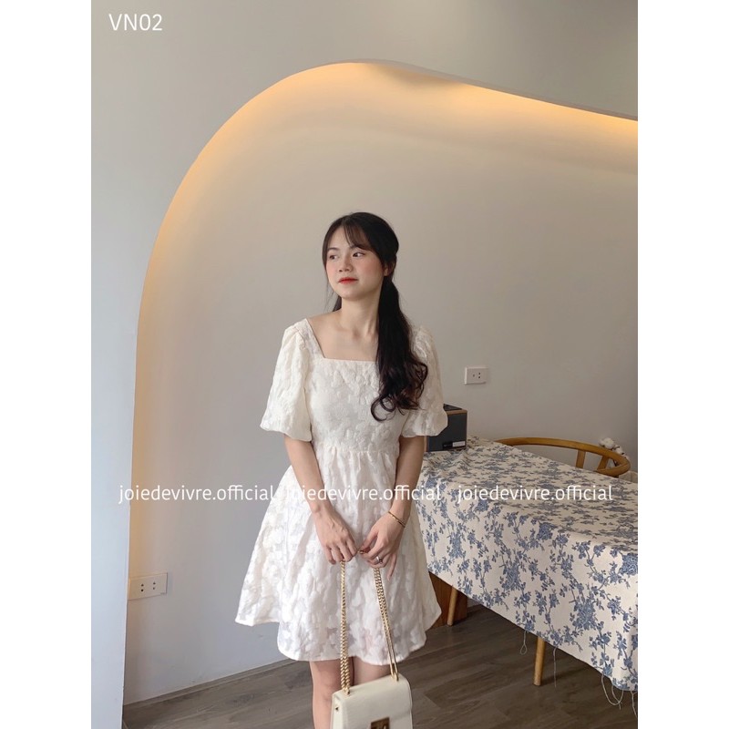 Váy baby doll hoa chìm thắt nơ lưng | BigBuy360 - bigbuy360.vn