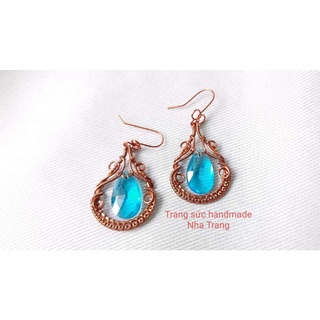 Bông tai nữ handmade dây đồng