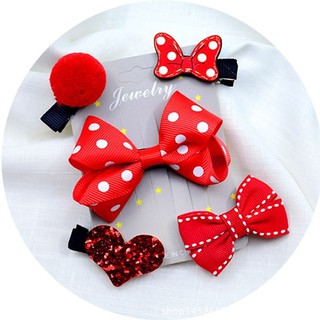 SET KẸP TÓC 5 MÓN MÀU ĐỎ