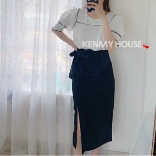 Chân váy xẻ thắt nơ eo [ HÌNH THẬT ]