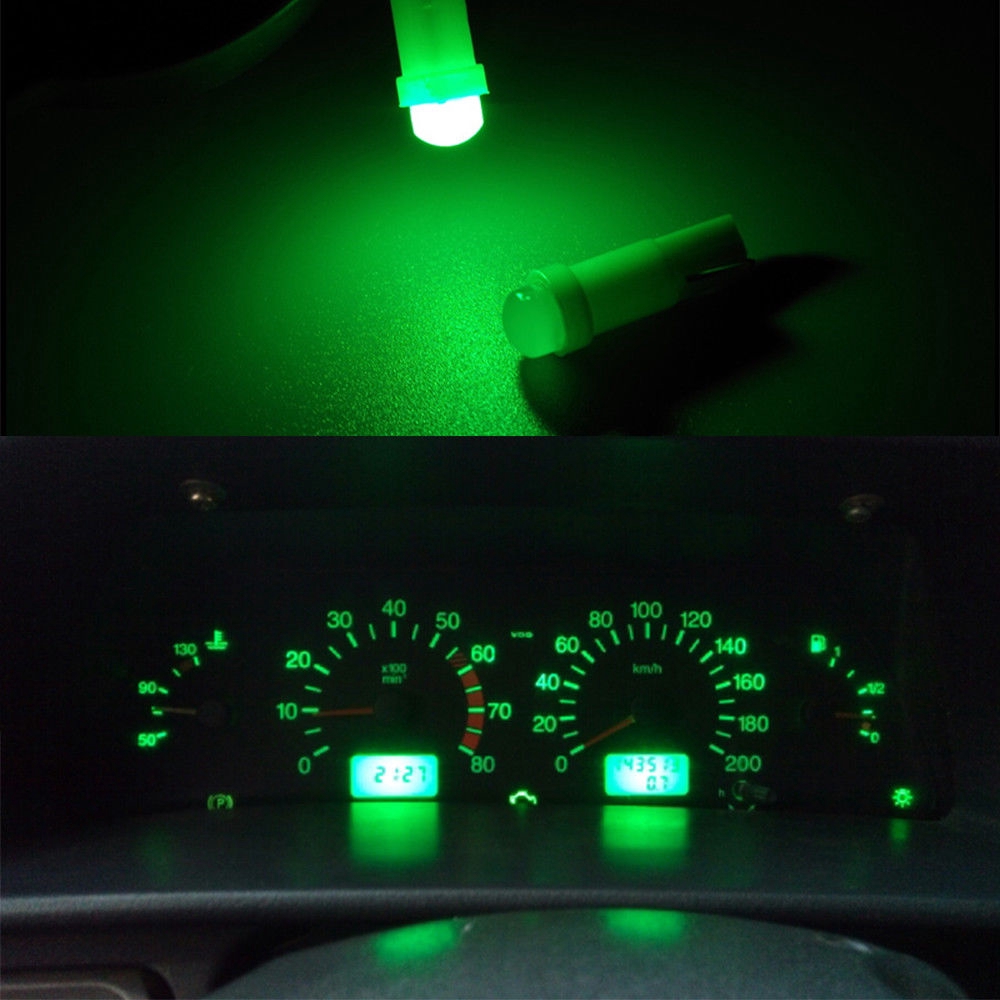 Bộ 10/12 đèn LED 1 bóng 12V nhiều màu tùy chọn dùng làm đèn chiếu đồng hồ tốc độ