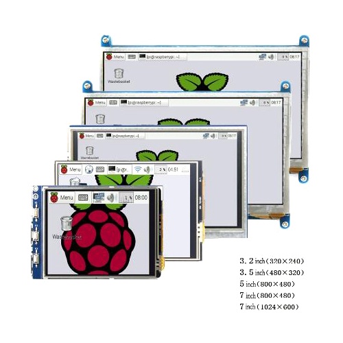 Mô-đun màn hình LCD cảm ứng 3,5 5 3,2 pi 7 inch Hỗ trợ Raspberry Pi 2 / 3 B 3B + ynb / +