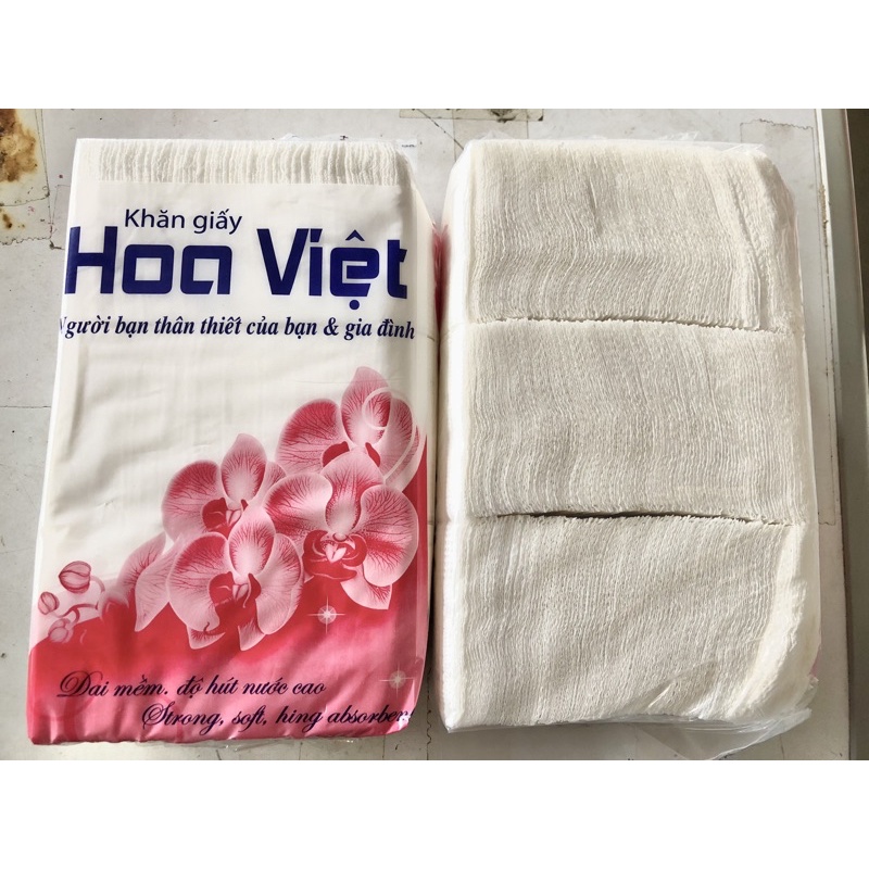 khăn giấy ăn ô vuông hoa việt 1gói 200g