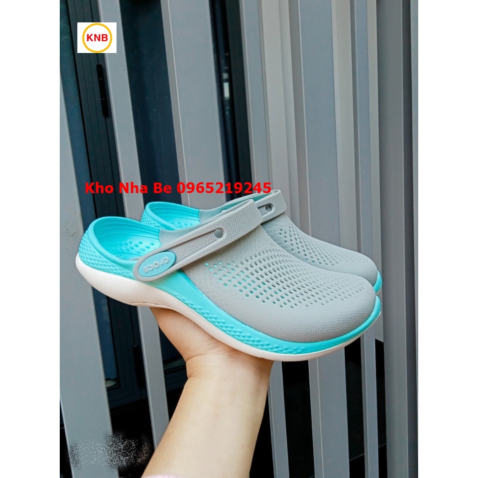 Dép sục cross 360 Literide clog màu ghi xanh, Dép Sục Nam Nữ Literide Clog 360 Đi Nắng Mưa Cao Cấp, cực chất hàng xịn