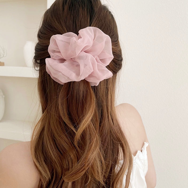 Dây Cột Tóc Scrunchies Phong Cách Pháp Ngọt Ngào Thanh Lịch Cho Nữ