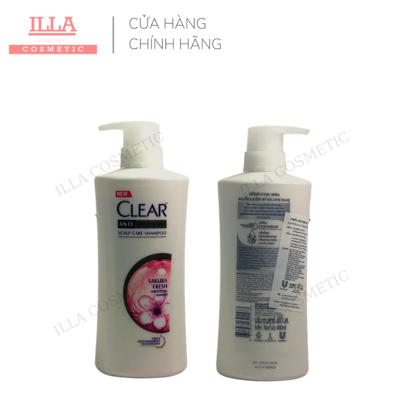Dầu Gội Đầu Clear Men, Clear Bạc Hà, Clear Hoa Anh Đào, Clear Sakura Thái Lan 450ml/480ml | BigBuy360 - bigbuy360.vn