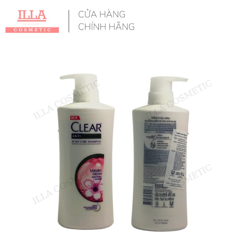 Dầu Gội Đầu Clear Men, Clear Bạc Hà, Clear Hoa Anh Đào, Clear Sakura Thái Lan 450ml/480ml