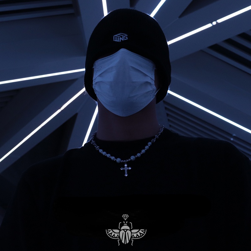 Vòng Cổ Chuỗi Hạt Hình Thánh Giá Cổ Điển Cao Cấp Thiết Kế niche Phong Cách Hip hop Cho Cặp Đôi