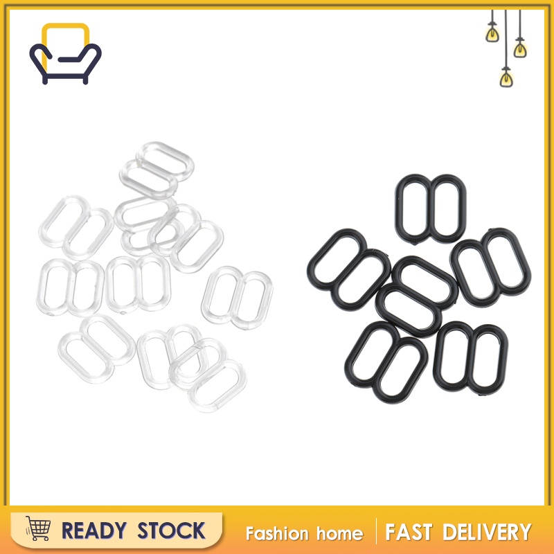 Set 100 Kẹp Móc Dây Áo Ngực Bằng Nhựa Trong Suốt 8mm Happi2ness