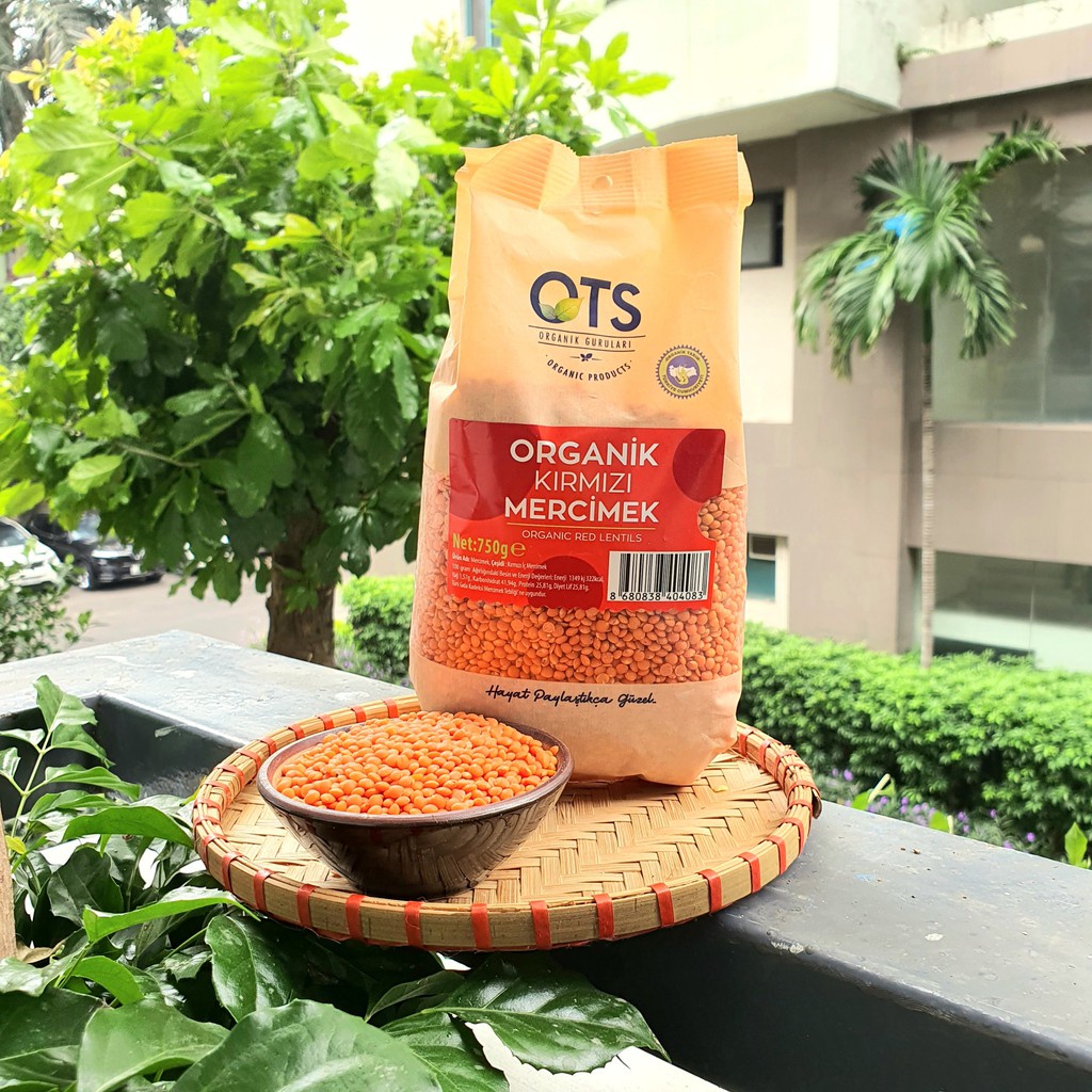 Đậu hữu cơ ăn dặm, Đậu lăng đỏ hữu cơ OTS Organik 750g nhập khẩu châu Âu - Shop Mẹ Khoai