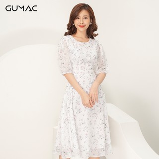 Đầm hoa phối nút bọc GUMAC DA9105