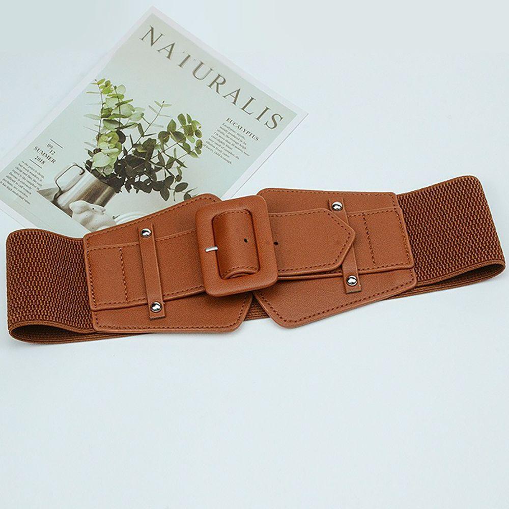 Thắt Lưng Vải Canvas Phối Da PU Thời Trang Sang Trọng Cho Nữ