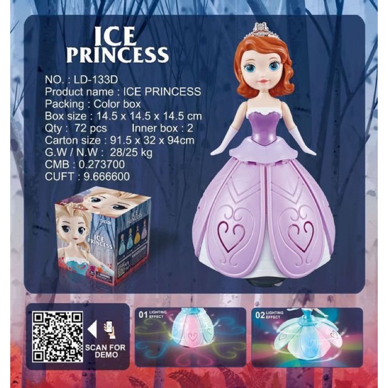 Búp bê múa váy xoè, có đèn có nhạc, búp bê elsa váy xoè, bạch tuyết váy xoè, búp bê có đèn nhạc dễ thương cho bé gái