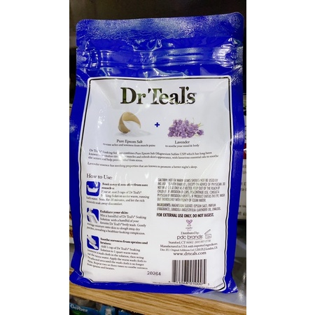 Muối tắm Dr Teal’s hương lavender 1,36kg