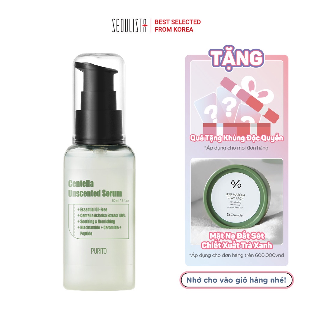 Tinh chất rau má không mùi Purito Centella Unscented Serum