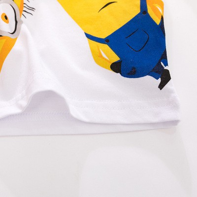 Áo thun cộc tay bé trai chính hãng LITTLE MAVEN - mẫu ATE040 ÁO MÀU TRẮNG IN HÌNH MINION