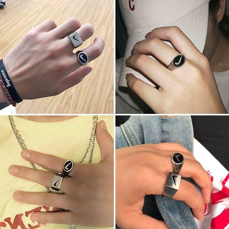 Nhẫn AY thiết kế đơn giản phong cách hiphop cho nam nữ