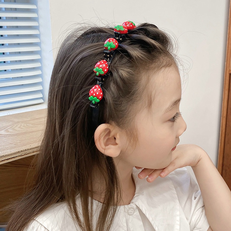 Băng Đô Cài Tóc Đính Hoa / Dâu Tây / Cherry Dễ Thương Cho Bé Gái
