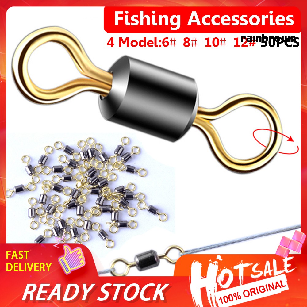 50 Khóa Câu Cá Hình Số 8 Chất Liệu Thép Không Gỉ