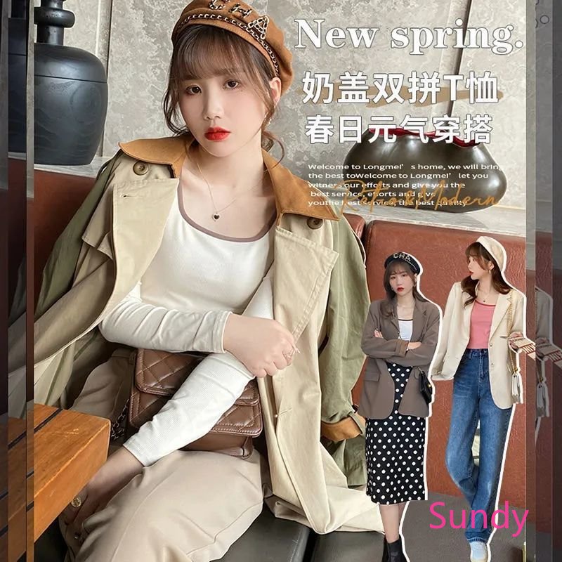 Áo Thun Cổ Vuông Thiết Kế Đơn Giản Quyến Rũ Thời Trang Xuân Thu Cho Nữ