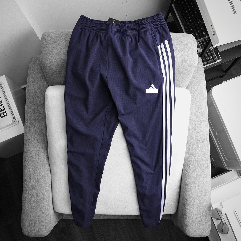 Quần Gió Thể Thao Nam 3 Sọc Ống Suông Cao Cấp ZENOMA Vải Gió Dù Thể Thao Có Khóa Túi-Z308