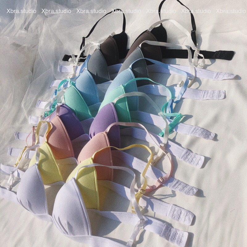 [Mã FAMARAL1 giảm 10K đơn 50K] Áo lót bralette cotton MÚT ĐÍNH LIỀN không gọng tone màu pastel | BigBuy360 - bigbuy360.vn
