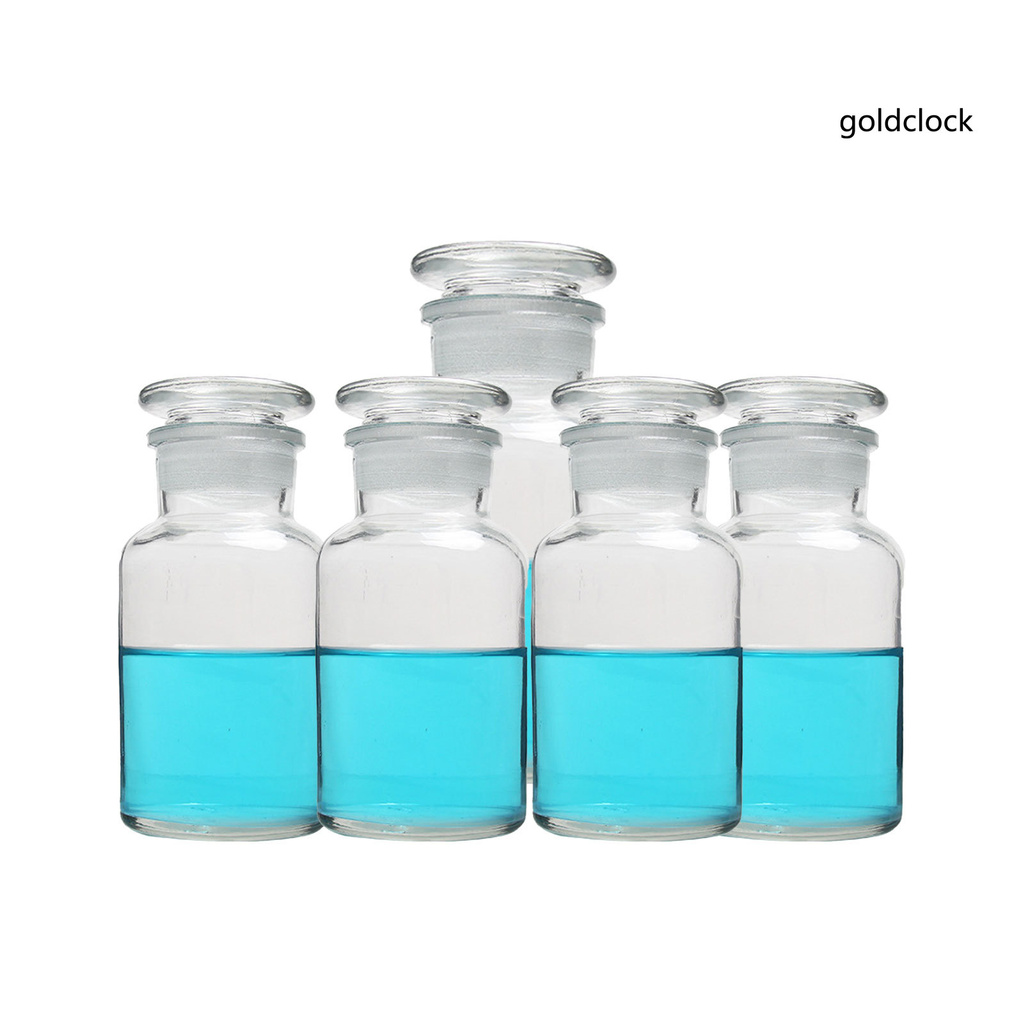 goldclock 30/60/125/250/500ml Transparent Wide-Mouth Storage Container Reagent Bottle