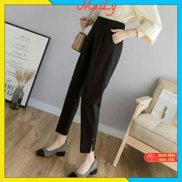 Quần baggy nữ cạp cao xẻ gấu siêu xinh [HÀNG THIẾT KẾ] chất vải tuyết mưa dày dặn - mới lạ phong cách | BigBuy360 - bigbuy360.vn