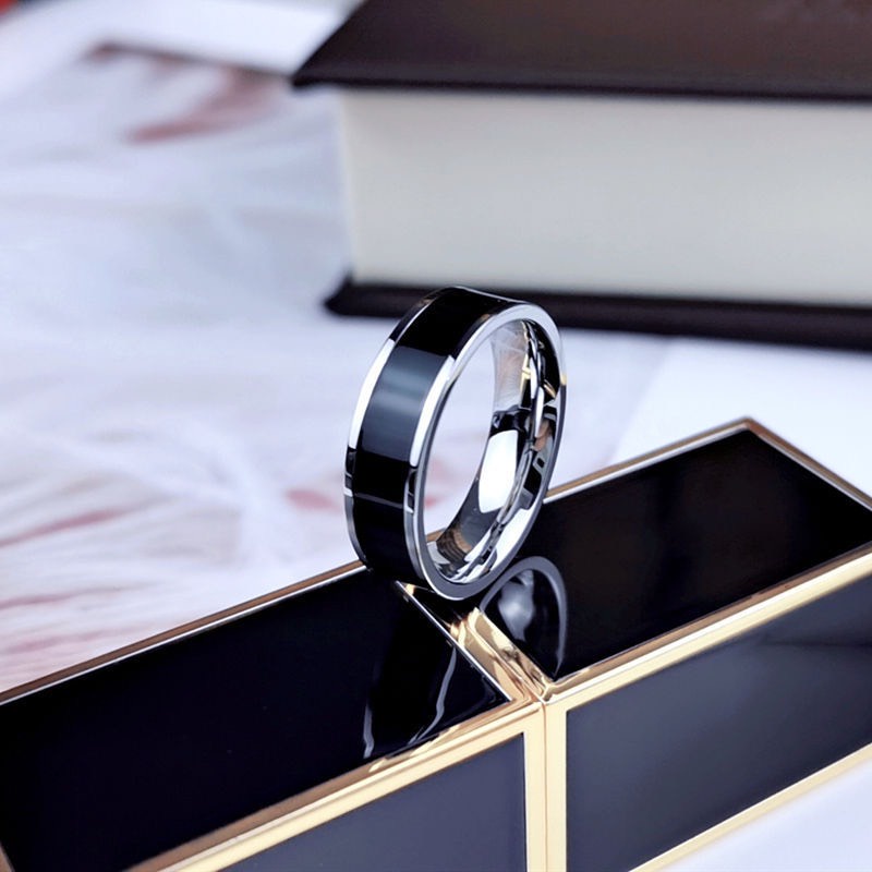 Nhẫn Nam Nữ Basic Row Ring Màu Bạc Đẹp Cao Cấp - Nhẫn Unisex Titan Không Gỉ - Row Ring - Maxshopdoc