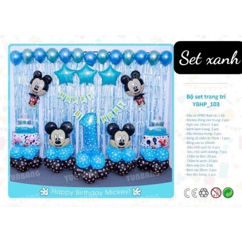 Set Mickey Cả Bộ Kèm Rèm Kim Tuyến Đầy Đủ Siêu Hot