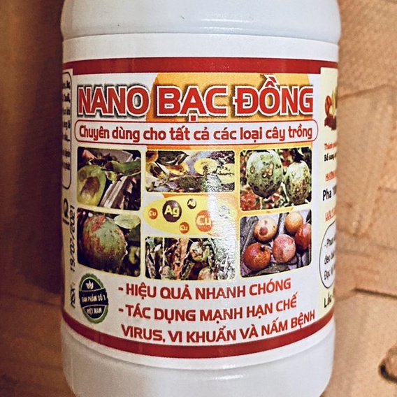 Nano Bạc đồng 100ml- hạn chế vi khuẩn và nấm bệnh cho tất cả cây trồng hiệu quả cao (gỉ sắt,thối rễ, héo xanh, xoăn lá )