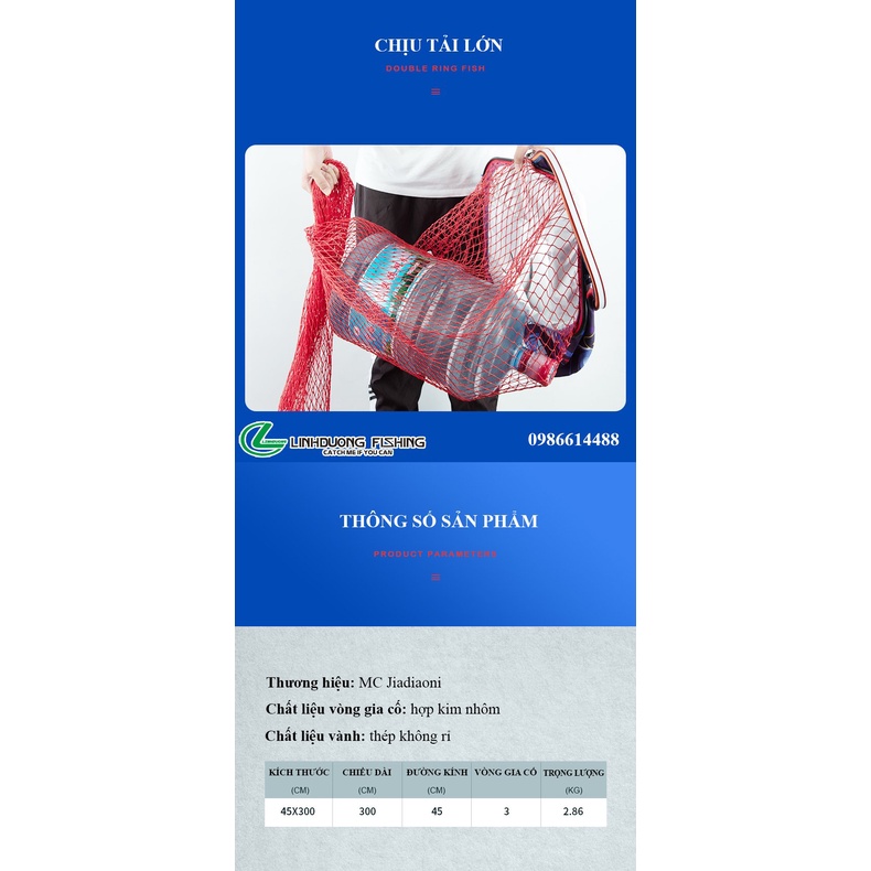 Giỏ cá vành vuông cao cấp MC (KT 45x300)