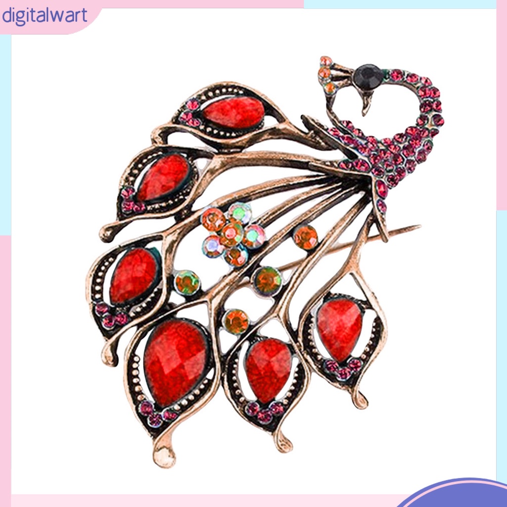 Trâm Cài Áo Hình Chim Công Đính Đá Thời Trang