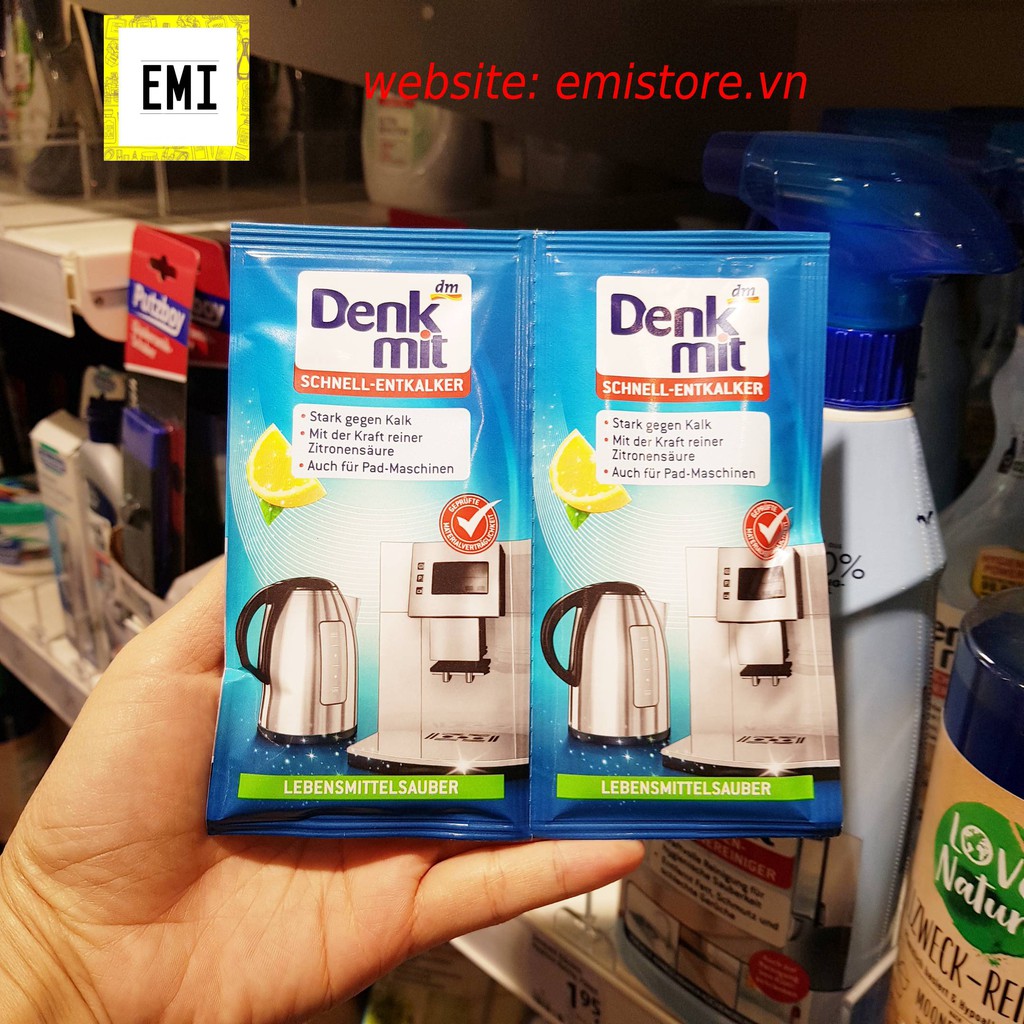 Bột Denkmit tẩy cặn bình cho bình ấm siêu tốc - Hàng chuẩn Đức