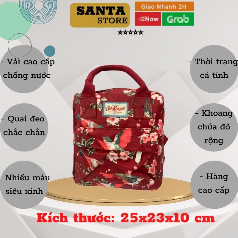 Balo nữ mini hoa CKSBP thời trang cao cấp SANTA STORE nhỏ xinh phong cách basic ulzzang Hàn Quốc vải chống nước