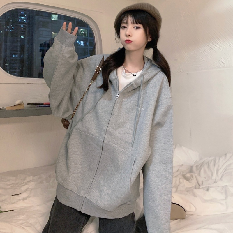 Áo len cardigan PERTY có mũ trùm đầu rộng rãi xu hướng thời trang mùa thu Hàn Quốc