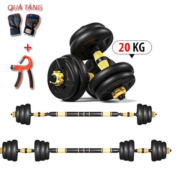 Bộ Tạ Tập 20kg Điều Chỉnh Lắp Ghép Thế Hệ Mới 2022 Đại Nam Sport + Tặng Kèm Găng Tay Tập Tạ