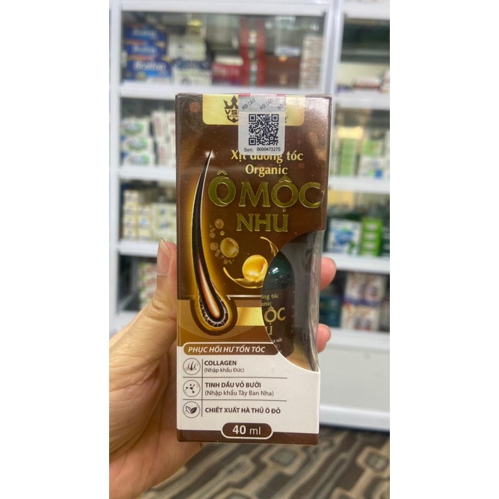 [Chính hãng] Xịt dưỡng tóc Organic Ô Mộc Nhu chai 40ml,giúp mọc tóc ngăn rụng tóc,phục hồi tóc hư tổn