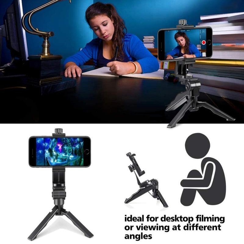 ✔️✔️ Chân Tripod Handgrip mini xếp gọn + Kẹp điện thoại VÍT XOAY 360