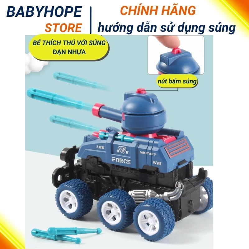 Xe ô tô địa hình quán tính, bánh đà cho bé kết hơp súng bắn đạn nhựa an toàn