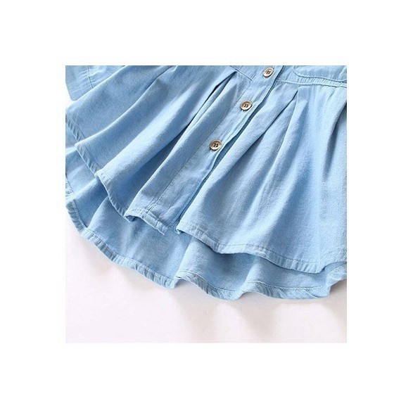 Đầm denim dài tay thời trang cho trẻ em