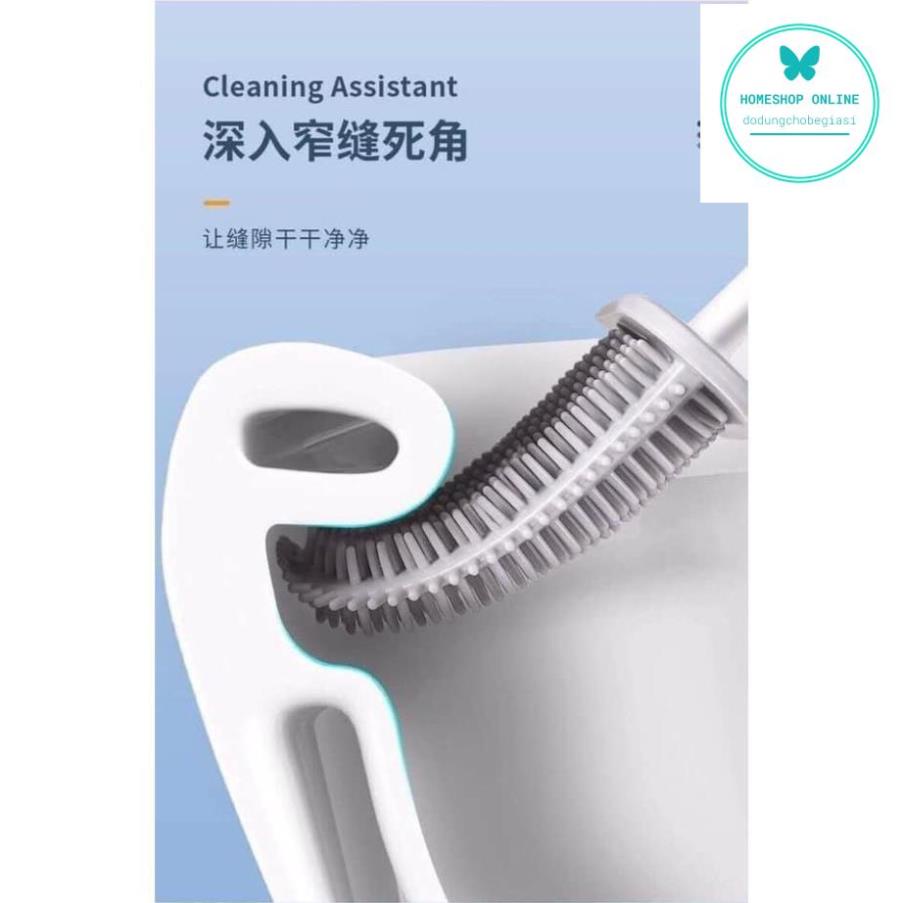 Chổi Cọ Nhà Vệ Sinh, Cây Cọ Toilet Bồn Cầu Bằng SiliCon Có Giá Đựng Dán Tường