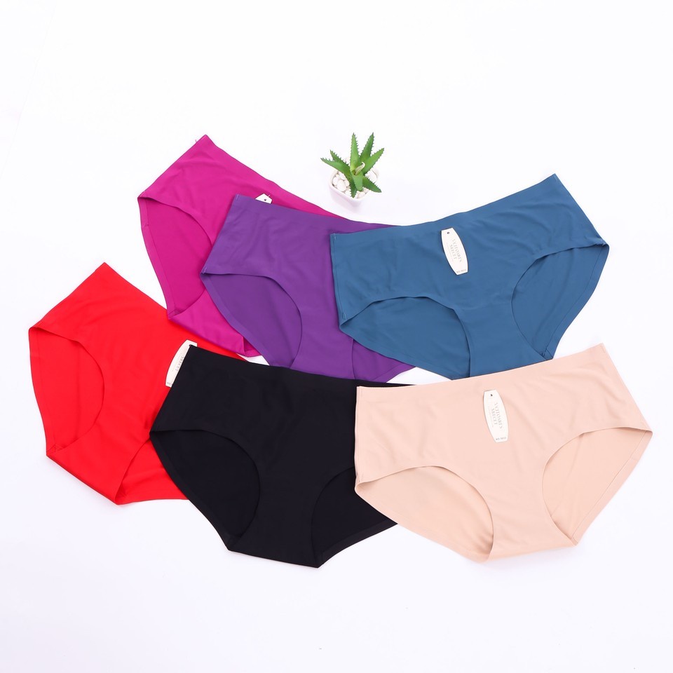 10 Quần lót su đúc trơn không đường may màu đen, da, trắng