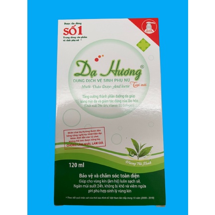 Dung dịch vệ sinh Dạ Hương Trà Xanh Vòi 120ml.