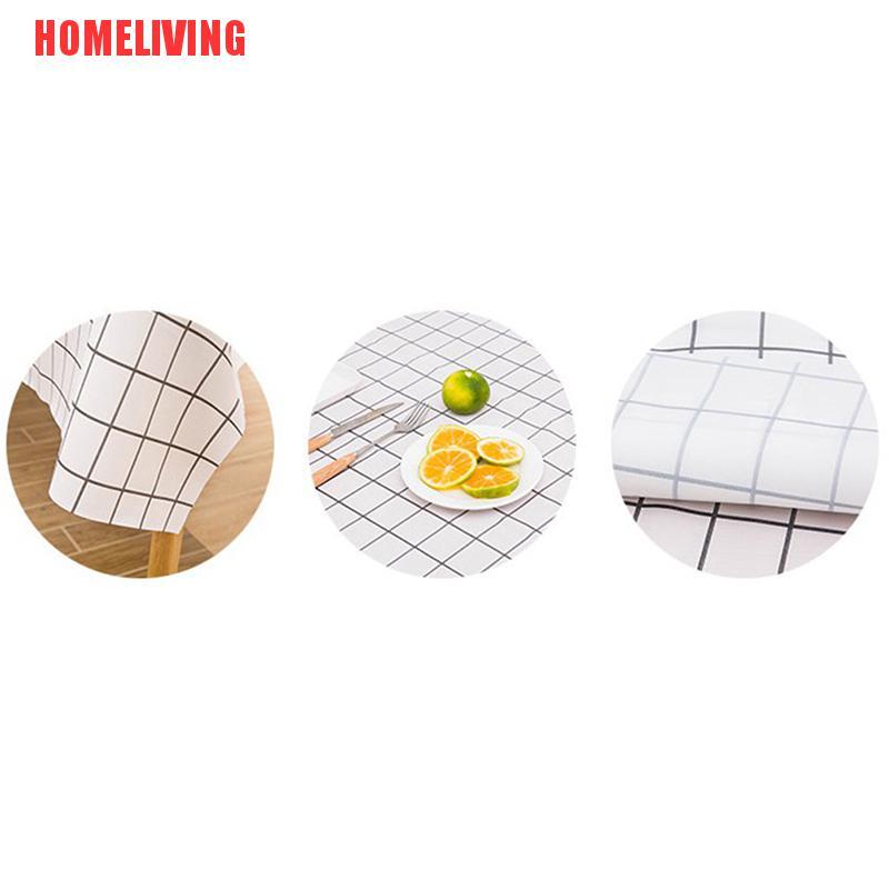 Khăn Trải Bàn Vải Lanh Kẻ Caro Trắng Đen Sang Trọng