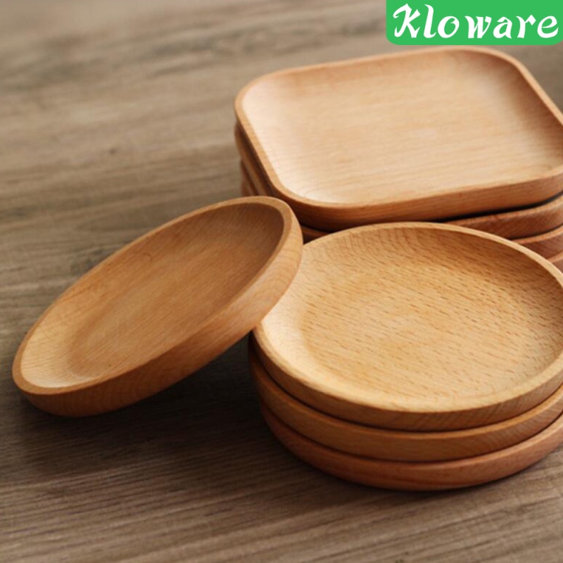 Đĩa Tròn Bằng Gỗ Đựng Thức Ăn Trái Cây Salad