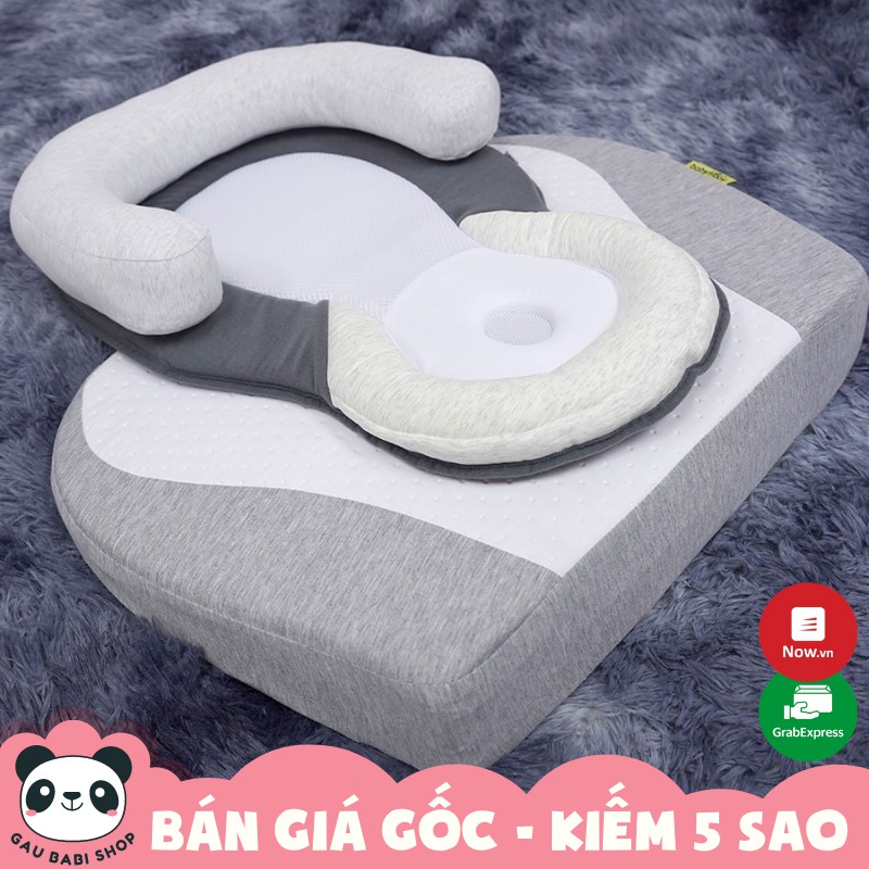 FREE SHIP !!! Combo gối chống trào ngược BABYMOOV + đệm ngủ đúng tư thế JJOVCE